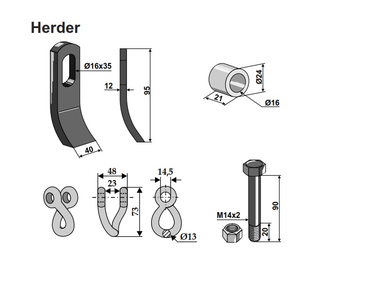 Set cutite Herder 95-40